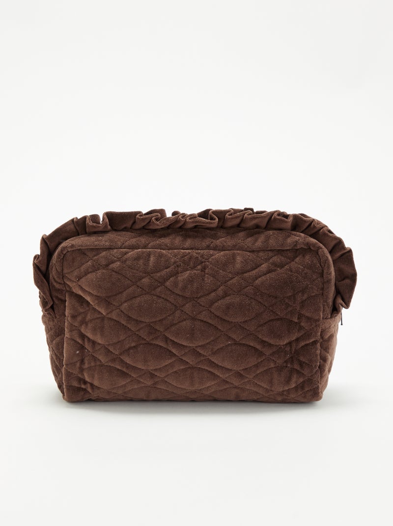 Neceser de terciopelo con ondulaciones Marron - Kiabi