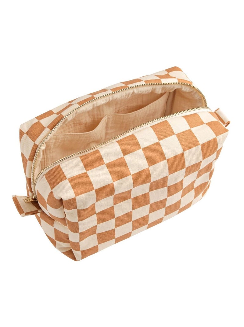 Neceser en algodón con estampado de - SAUTHON Marrón caramelo - Kiabi