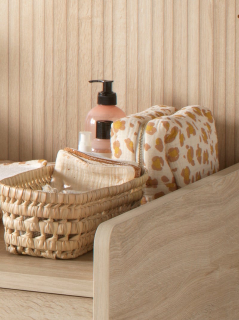 Neceser en gasa de algodón con estampado de - SAUTHON Beige/Rosa - Kiabi