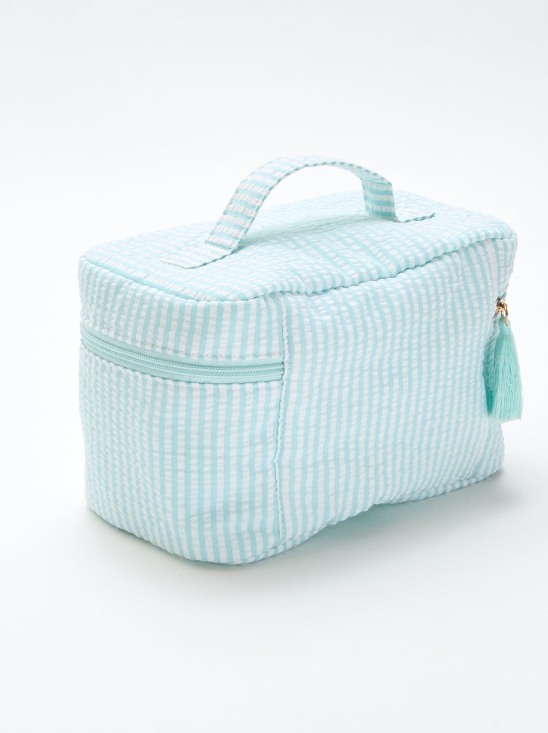 Neceser estampado con asa de transporte Azul - Kiabi