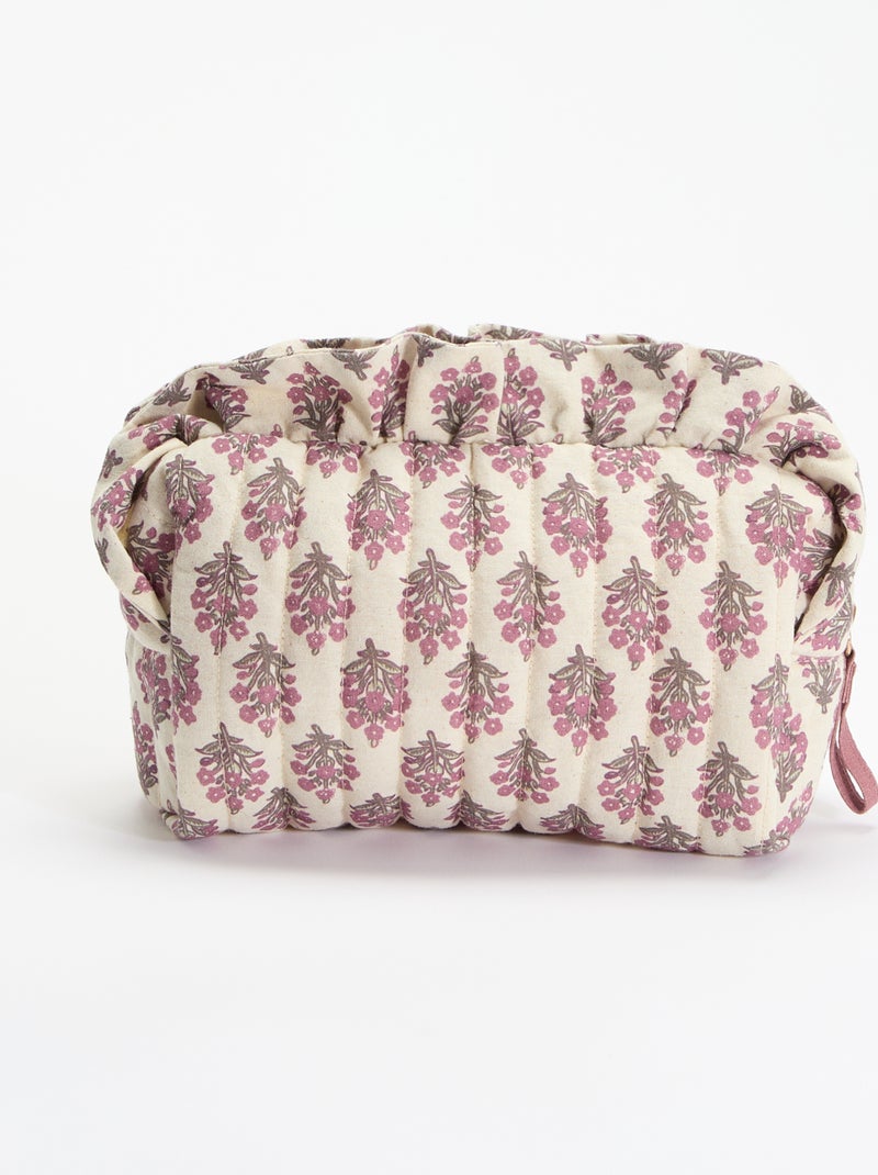 Neceser estampado de tela Rosa - Kiabi