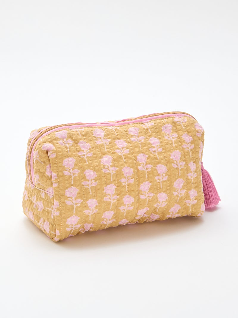 Neceser estampado y con cremallera Amarillo - Kiabi