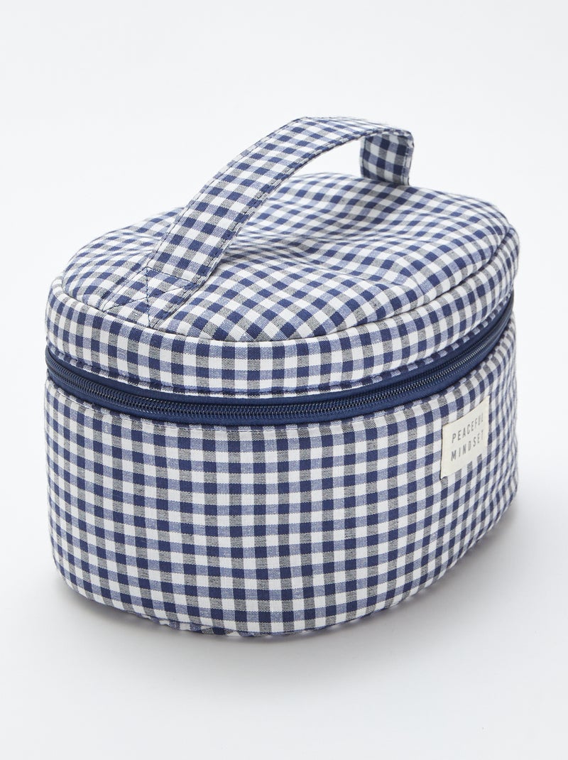 Neceser redondo con estampado vichy AZUL - Kiabi