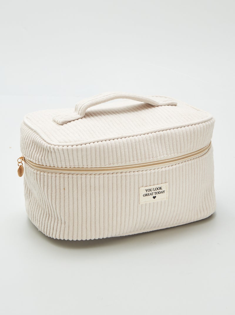 Neceser tipo maletín de pana BEIGE - Kiabi