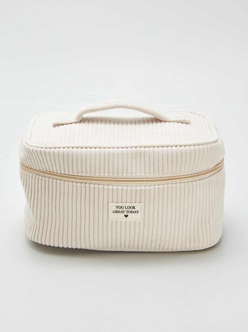 Neceser tipo maletín de pana BEIGE - Kiabi