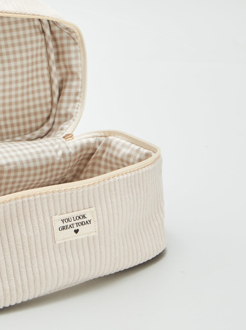 Neceser tipo maletín de pana BEIGE - Kiabi