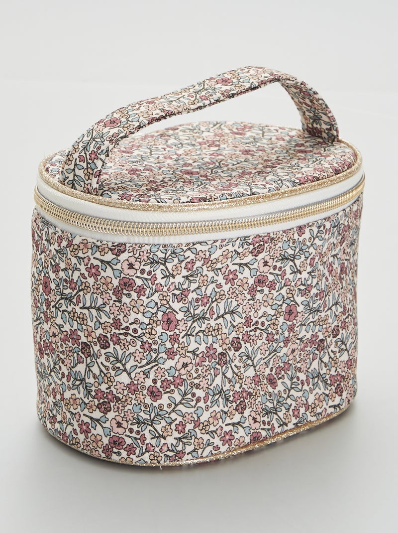 Neceser vanity con estampado de flores ROSA - Kiabi
