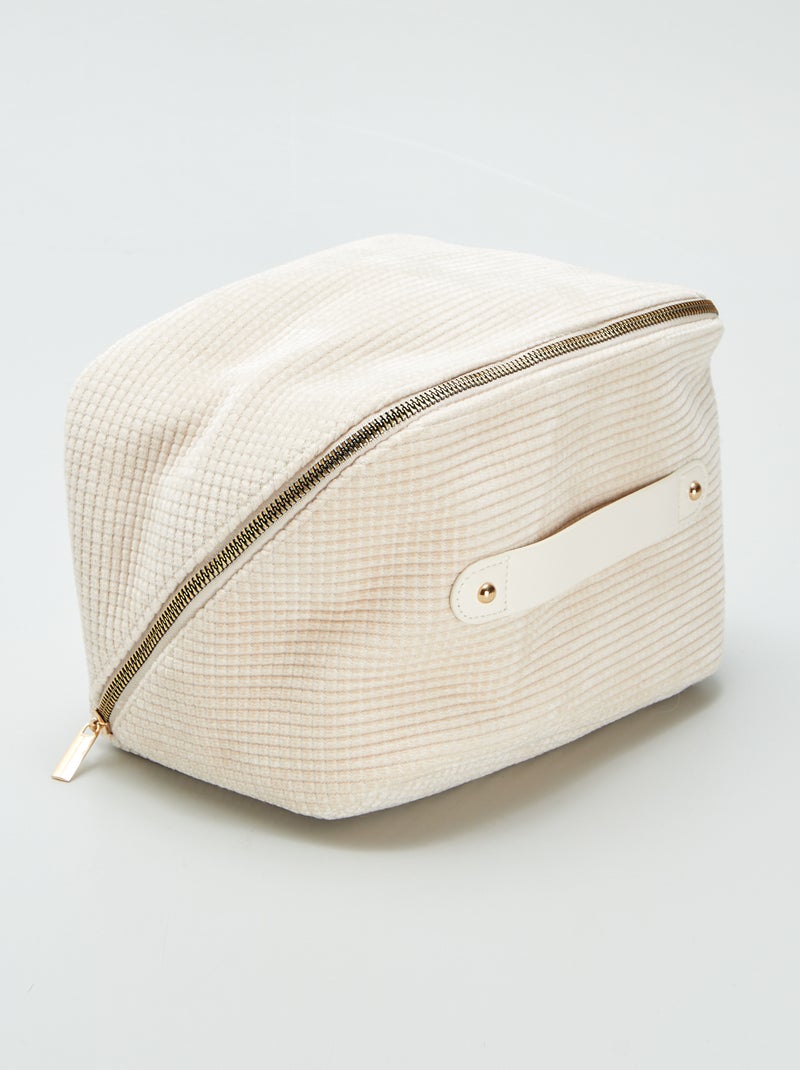 Neceser vanity de pana beige - Kiabi