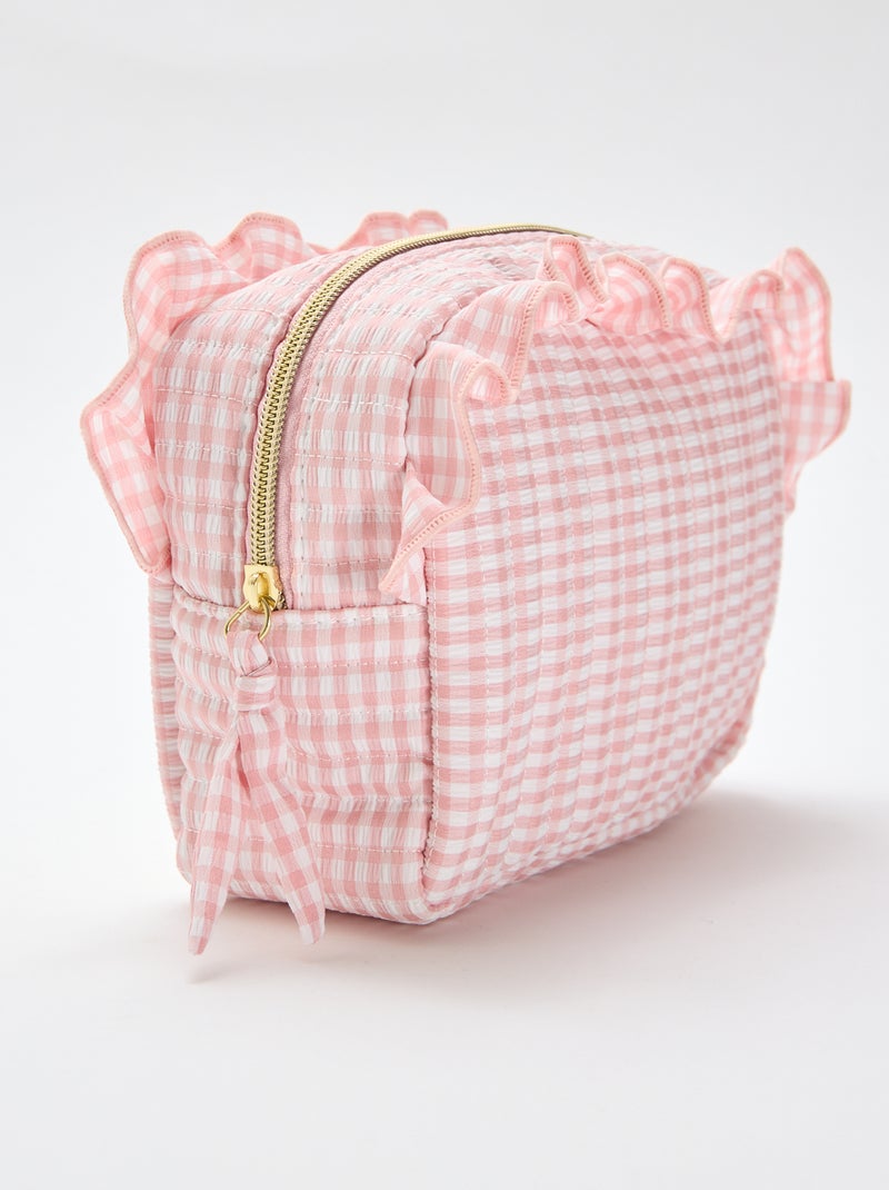 Neceser vichy con volantes Rosa - Kiabi
