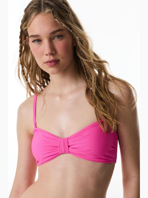 Nena brillante top de bikini sin tirantes con textura de nudo penti - Kiabi