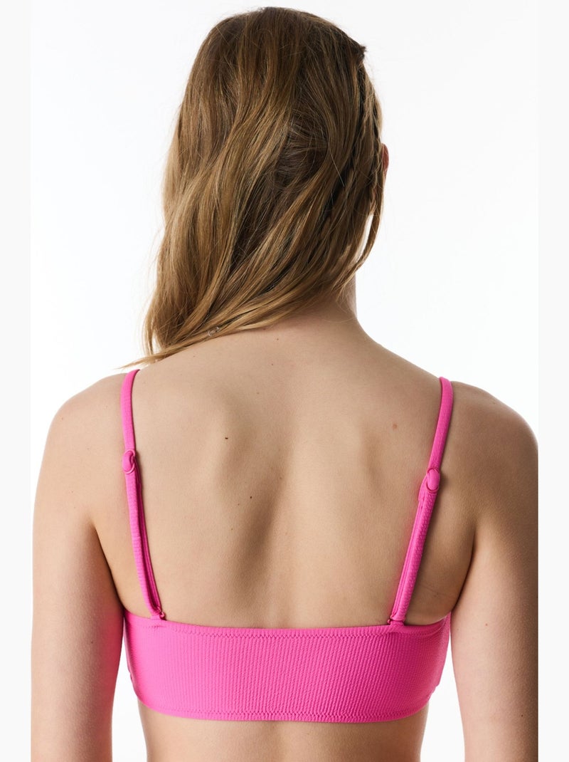 Nena brillante top de bikini sin tirantes con textura de nudo penti Rosa fluo/Solinotes - Kiabi