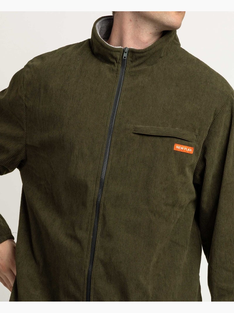 NEW PLAN Chaqueta Manga Larga Corduroy para Hombre Caqui - Kiabi