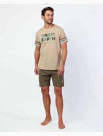 NEW PLAN Pijama Manga Corta Evergreen para Hombre