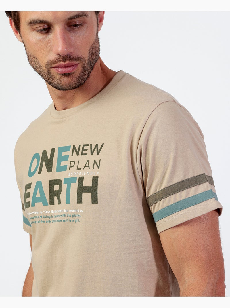 NEW PLAN Pijama Manga Corta Evergreen para Hombre Camel - Kiabi