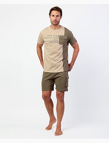 NEW PLAN Pijama Manga Corta Piezas Evergreen para Hombre