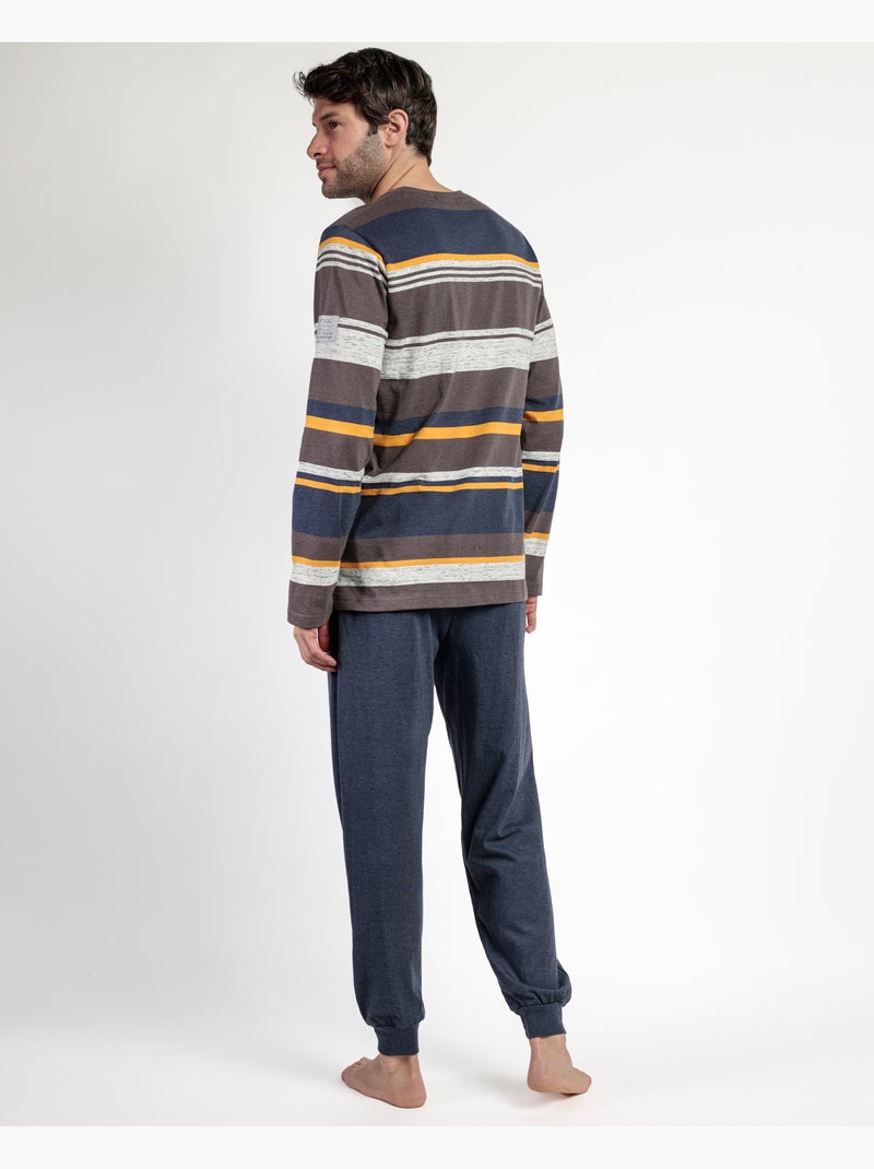 NEW PLAN Pijama Manga Larga Amber para Hombre Marrón - Kiabi