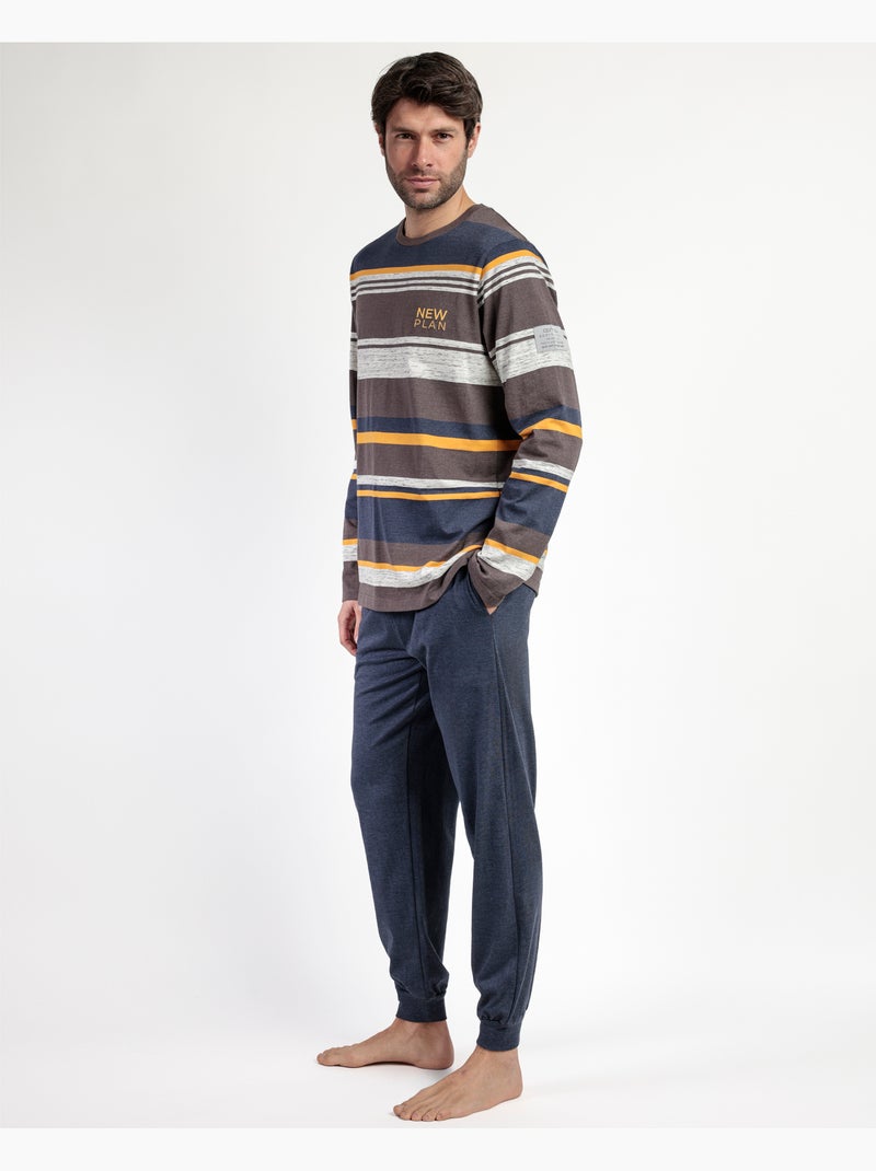 NEW PLAN Pijama Manga Larga Amber para Hombre Marrón - Kiabi