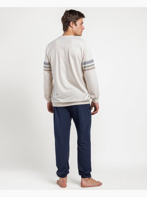 NEW PLAN Pijama Manga Larga Beige Planetary para Hombre - Kiabi
