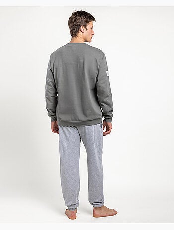 NEW PLAN Pijama Manga Larga Felpa Recycle para Hombre