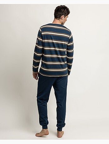 NEW PLAN Pijama Manga Larga Rayas Terrain para Hombre