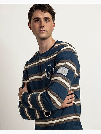 NEW PLAN Pijama Manga Larga Rayas Terrain para Hombre