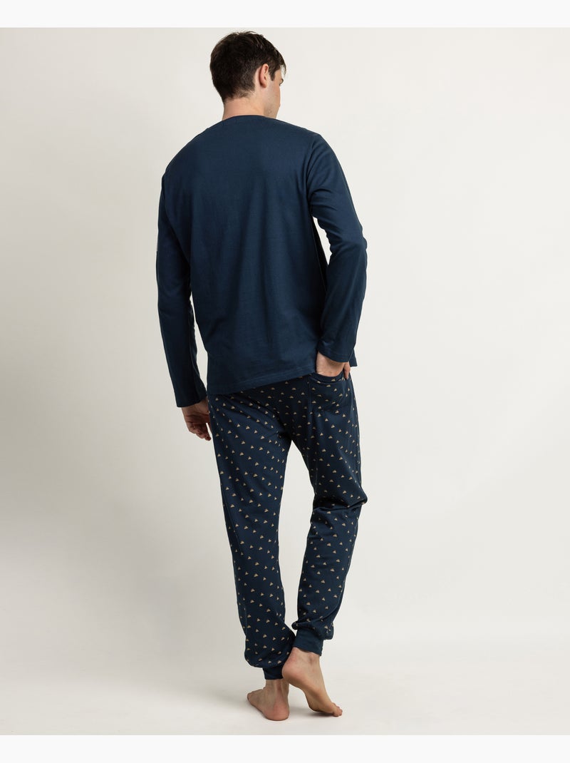 NEW PLAN Pijama Manga Larga Terrain para Hombre Azul - Kiabi