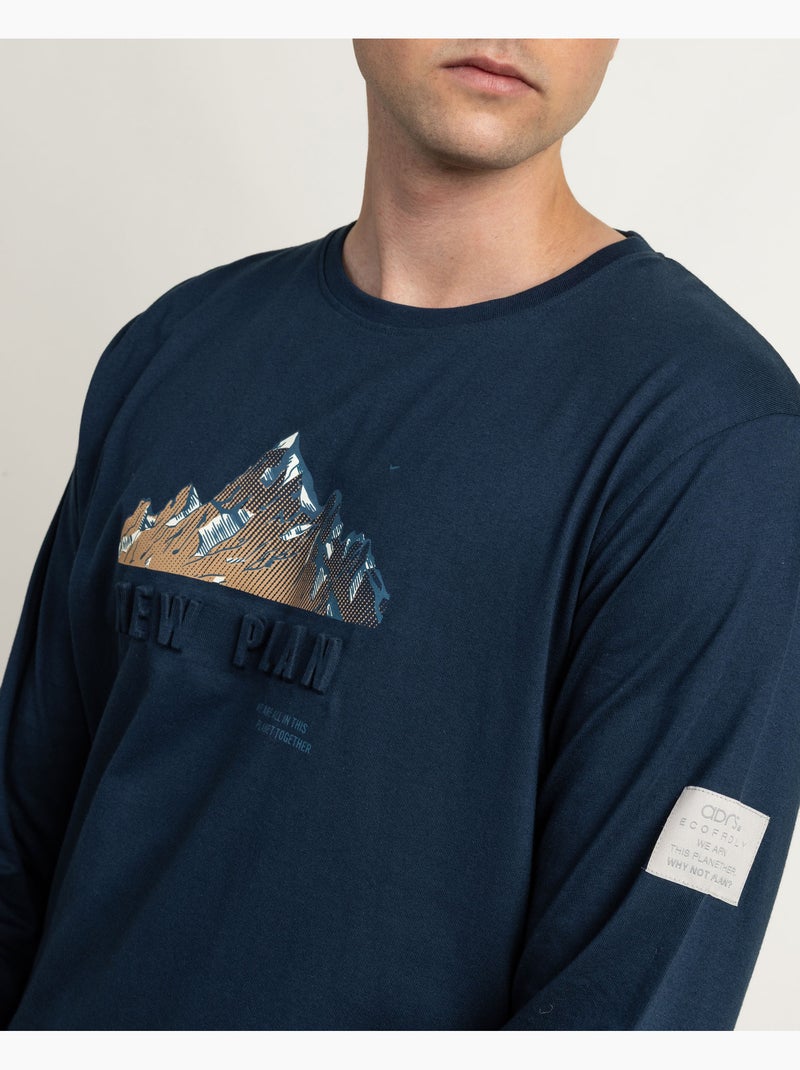 NEW PLAN Pijama Manga Larga Terrain para Hombre Azul - Kiabi