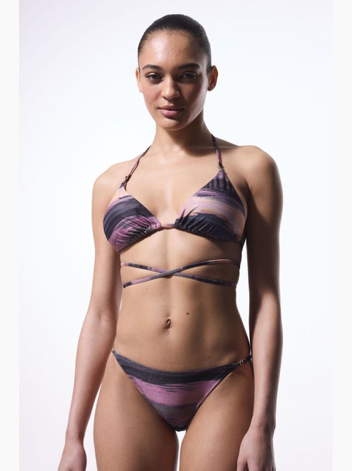 Nixie top de bikini triangular a rayas con hebilla penti - Kiabi Nixie top de bikini triangular a rayas con hebilla penti - Kiabi