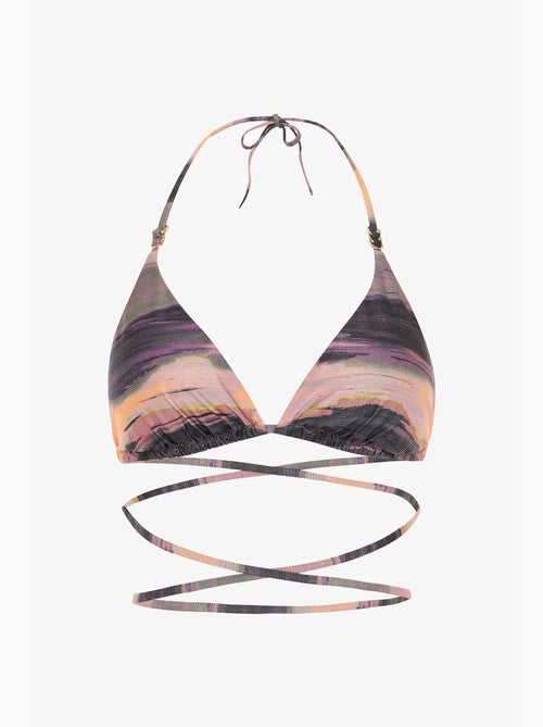 Nixie top de bikini triangular a rayas con hebilla penti - Kiabi Nixie top de bikini triangular a rayas con hebilla penti - Kiabi