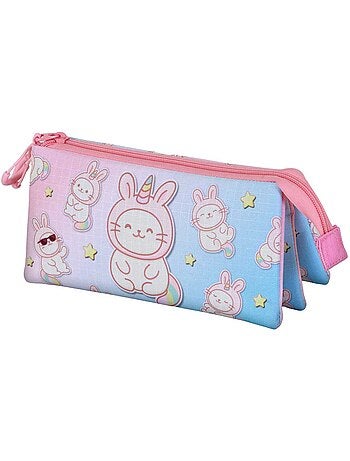 Oh my pop bunicat estuche portatodo triple, rosa