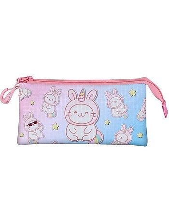 Oh my pop bunicat estuche portatodo triple, rosa