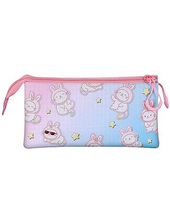 Oh my pop bunicat estuche portatodo triple, rosa