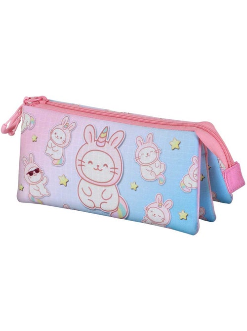 Oh My Pop Bunicat Estuche Portatodo Triple, Rosa - Kiabi Oh My Pop Bunicat Estuche Portatodo Triple, Rosa - Kiabi