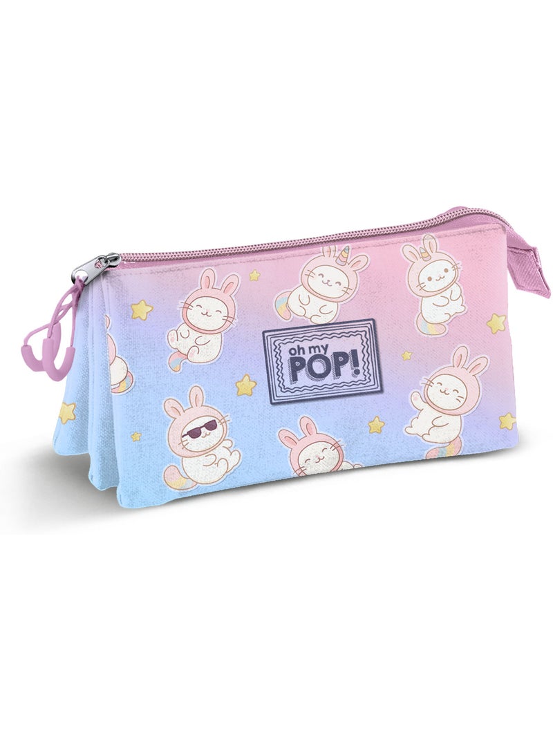 Oh My Pop Bunicat Estuche Portatodo Triple, Rosa Rosa - Kiabi