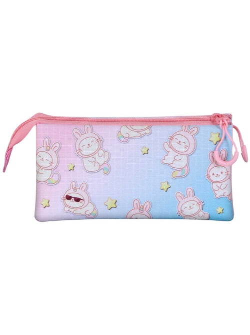 Oh My Pop Bunicat Estuche Portatodo Triple, Rosa - Kiabi Oh My Pop Bunicat Estuche Portatodo Triple, Rosa - Kiabi