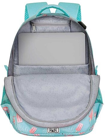 Oh My Pop Ice Flamingo Mochila Running PLUS, Turquesa