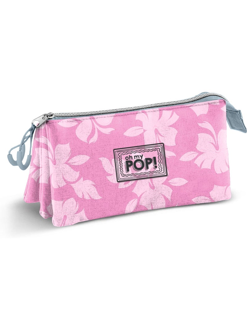 Oh My Pop Shiby Estuche Portatodo Triple, Rosa Rosa - Kiabi