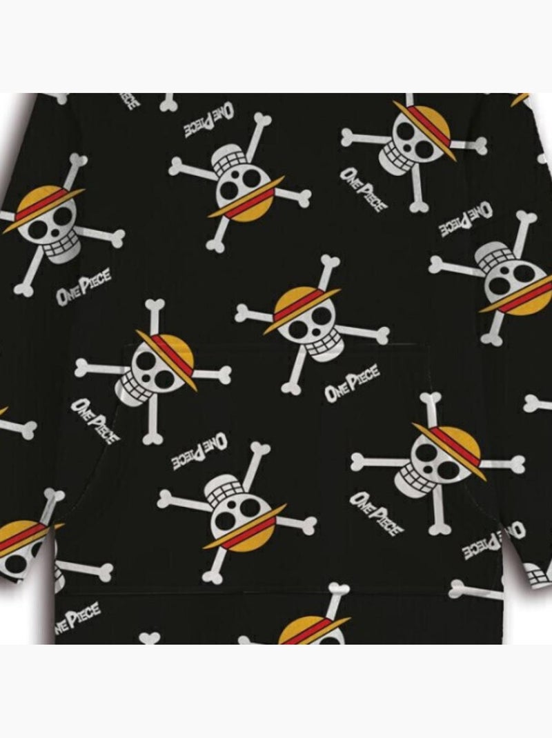 One Piece - Manta polar para adulto con capucha - Cobertor con mangas Talla S a L Negro Negro - Kiabi
