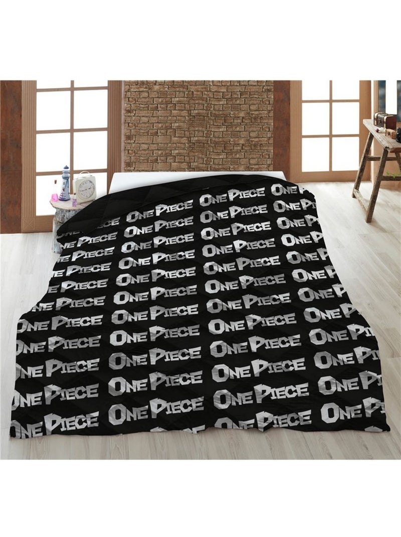 One Piece, edredón infantil estampado reversible, Sombrero de Paja Negro Negro - Kiabi