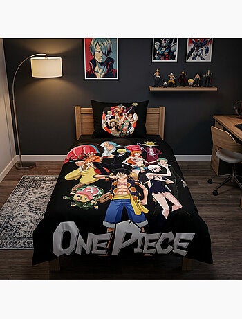 One piece funda nordica 140x200 cm + funda 63x63 gris antracita