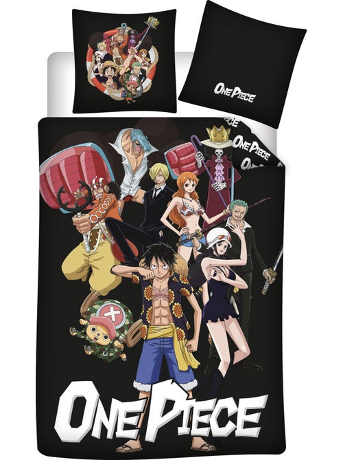 One piece funda nordica 140x200 cm + funda 63x63 gris antracita - Kiabi