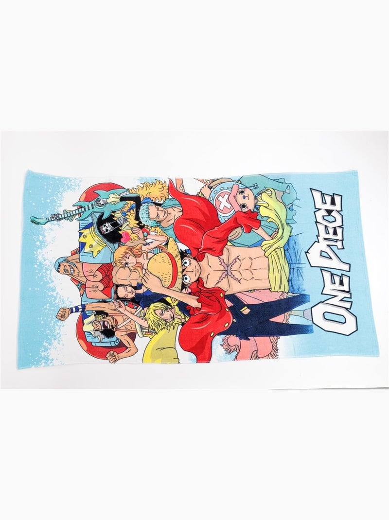 One Piece, Toalla de Baño Infantil Grande Estampada 100 % Algodón, LUFFY Azul Azul - Kiabi