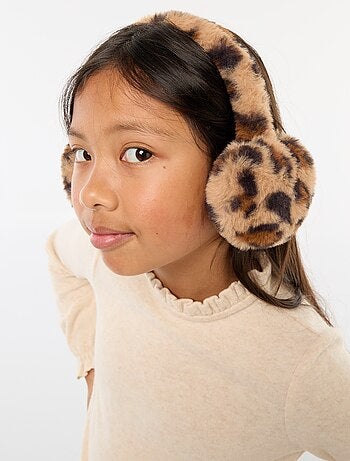 Orejeras con estampado de leopardo