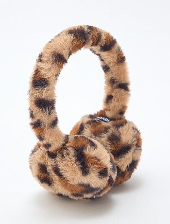 Orejeras con estampado de leopardo