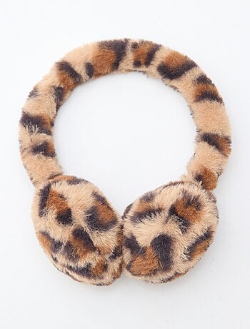 Orejeras con estampado de leopardo