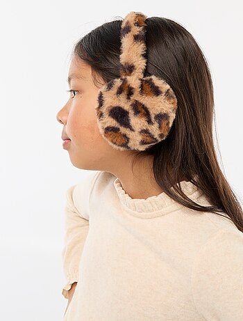 Orejeras con estampado de leopardo