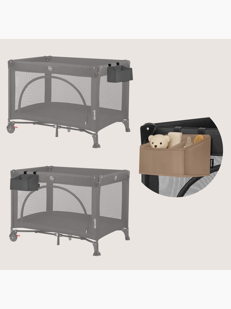 Organizador colgante para cuna con bolsillo lateral LIONELO - Almacenamiento de pañales - Cesta Gris - Kiabi