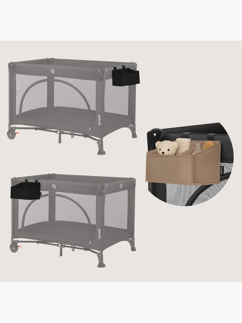 Organizador colgante para cuna con bolsillo lateral LIONELO - Almacenamiento de pañales - Cesta Negro - Kiabi