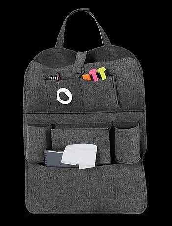 Organizador de asiento de coche 2 en 1 - LIONELO - 7 bolsillos de diferentes tamaños