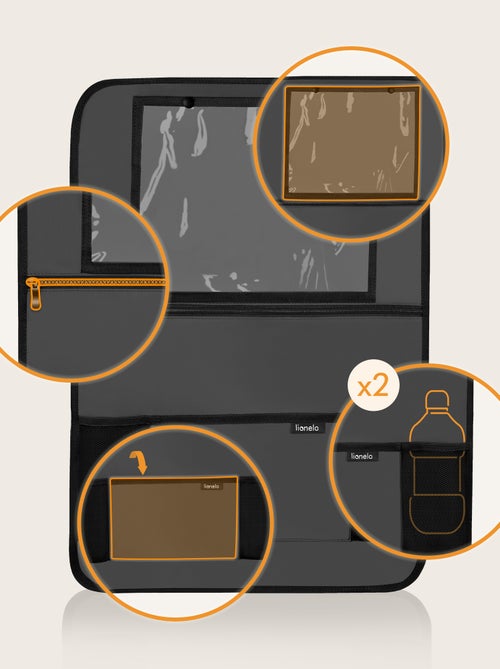 Organizador de asiento de coche 2 en 1 LIONELO - Bolsillo transparente - 5 bolsillos de diferentes t - Kiabi